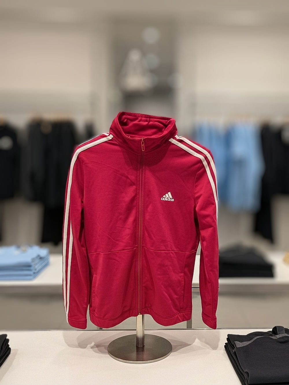 adidas Women's Magenta Track Jacket with White Stripes